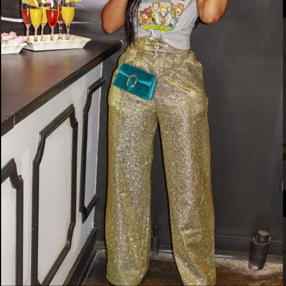 Sans Souci Gold Wide Leg Pants
